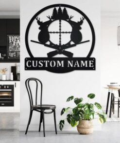 Deer Hunting Metal Art Personalized Metal Name Signs Gifts For Hunter Dad Home Decor