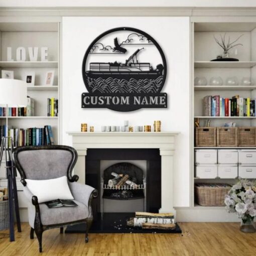 Personalized Pontoon Boat Metal Sign Lake House Decor Housewarming Gift