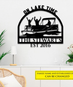 Pontoon Boat Personalized Metal Signs Custom Outdoor Signs Metal