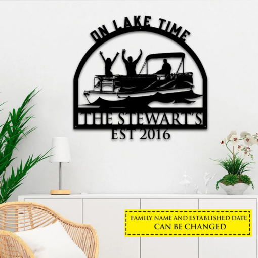 Pontoon Boat Personalized Metal Signs Custom Outdoor Signs Metal