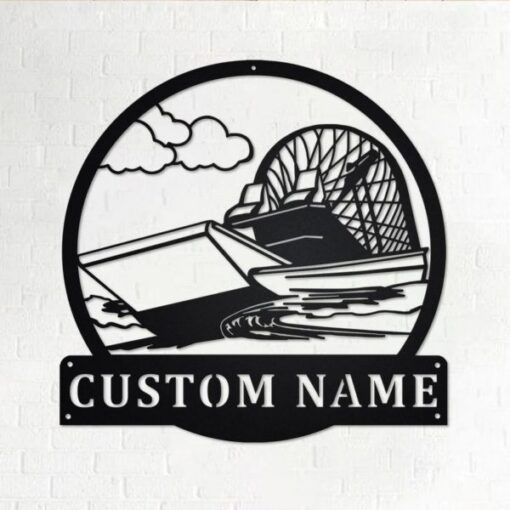 Swamp Boat Metal Wall Art Personalized Metal Name Sign Home Decor Housewarming Gift