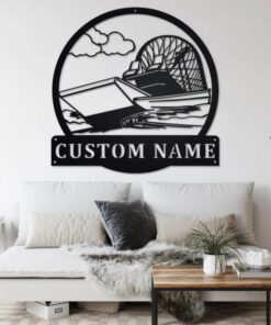 Swamp Boat Metal Wall Art Personalized Metal Name Sign Home Decor Housewarming Gift