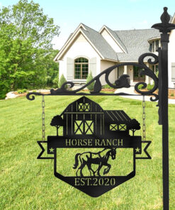 Customized Horse Ranch Name Metal Sign Outdoor Family Ranch Plaque Horse Lover Gifts