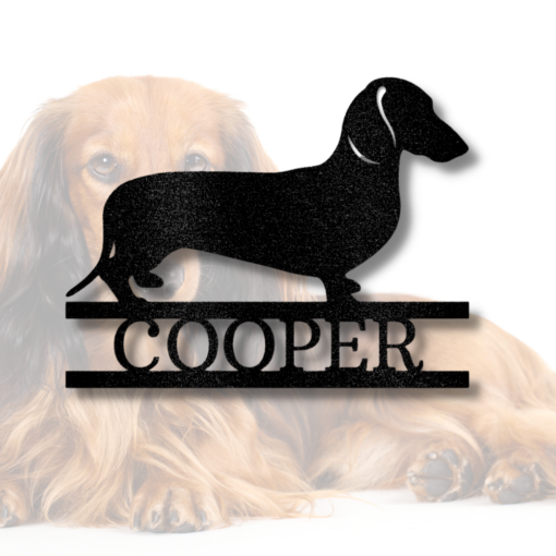 Dachshund Dog Metal Art, Plasma Cut Steel Monogram, Pet Lovers Personalized Sign, Custom Steel Sign