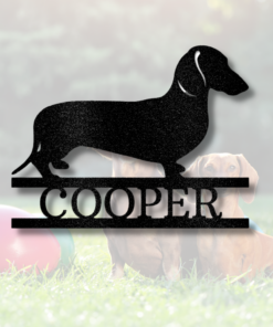 Dachshund Dog Metal Art, Plasma Cut Steel Monogram, Pet Lovers Personalized Sign, Custom Steel Sign