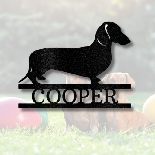 Dachshund Dog Metal Art, Plasma Cut Steel Monogram, Pet Lovers Personalized Sign, Custom Steel Sign