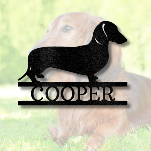 Dachshund Dog Metal Art, Plasma Cut Steel Monogram, Pet Lovers Personalized Sign, Custom Steel Sign
