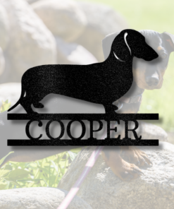 Dachshund Dog Metal Art, Plasma Cut Steel Monogram, Pet Lovers Personalized Sign, Custom Steel Sign