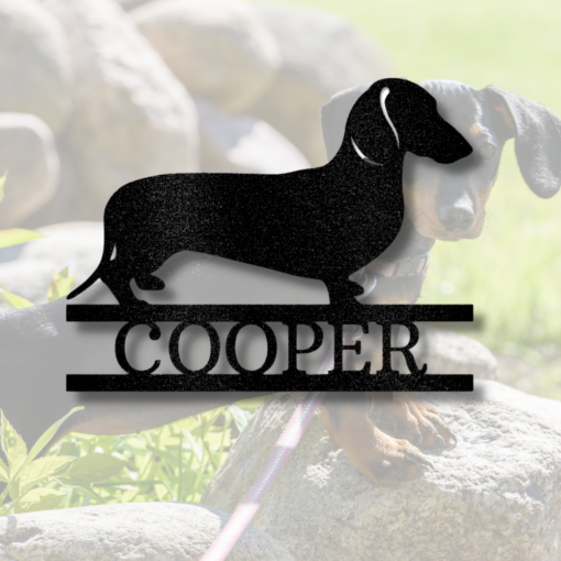 Dachshund Dog Metal Art, Plasma Cut Steel Monogram, Pet Lovers Personalized Sign, Custom Steel Sign