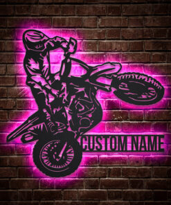 Custom Motocross Monogram Metal Sign