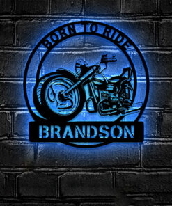 Personalized Text Motorcycle Metal Sign Home Decor