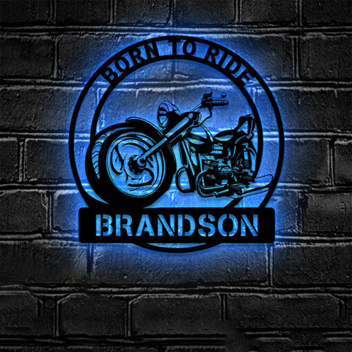 Personalized Text Motorcycle Metal Sign Home Decor