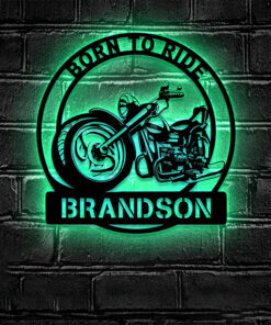 Personalized Text Motorcycle Metal Sign Home Decor