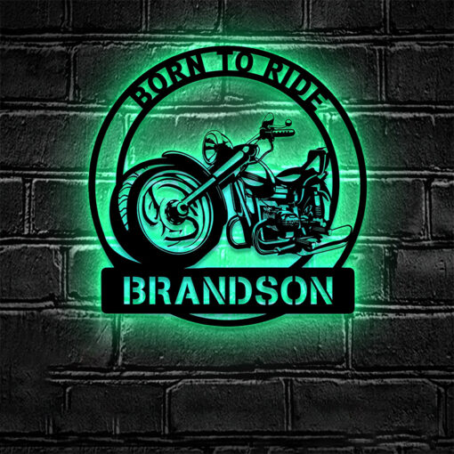 Personalized Text Motorcycle Metal Sign Home Decor