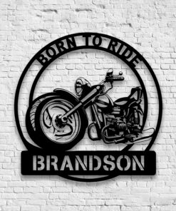 Personalized Text Motorcycle Metal Sign Home Decor