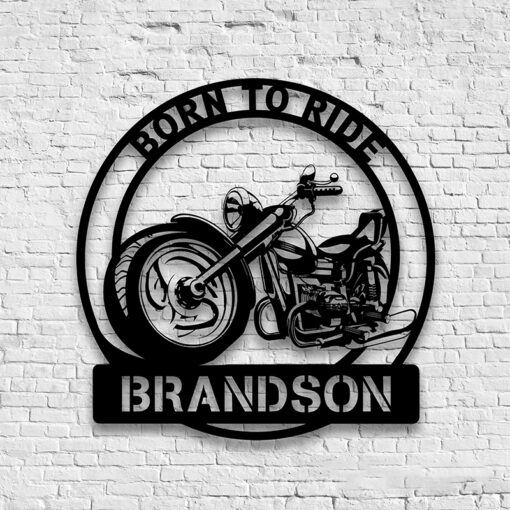 Personalized Text Motorcycle Metal Sign Home Decor