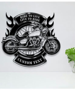 Motorcycle Custom Metal Wall Art LED Lights