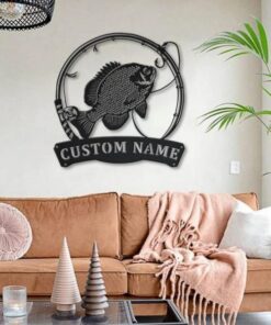 Bluegill Fish Metal Art Personalized Metal Name Sign Decor Home Fishing Gift for Fisherman