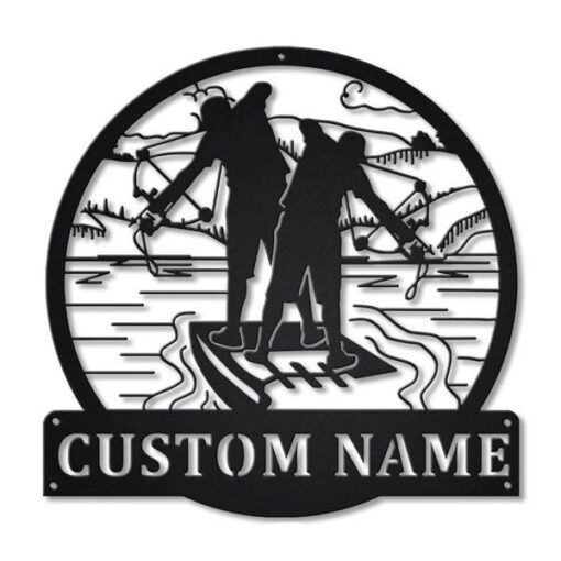 Bowfishing Metal Sign Custom Fish Decor For Living Room