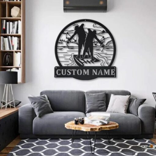 Bowfishing Metal Sign Custom Fish Decor For Living Room