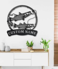 Common Snook Fish Metal Art Personalized Metal Name Sign Decor Home Fishing Gift for Fisherman