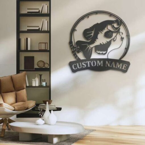 Crappie Fishing Custom Metal Sign Gift For Fishing Lover