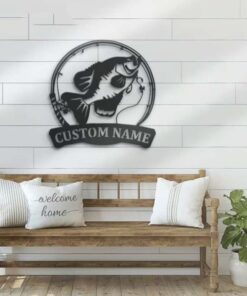 Crappie Fishing Custom Metal Sign Gift For Fishing Lover