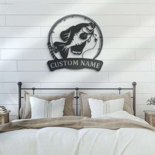 Crappie Fishing Custom Metal Sign Gift For Fishing Lover