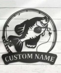 Crappie Fishing Custom Metal Sign Gift For Fishing Lover