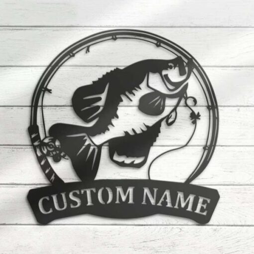 Crappie Fishing Custom Metal Sign Gift For Fishing Lover