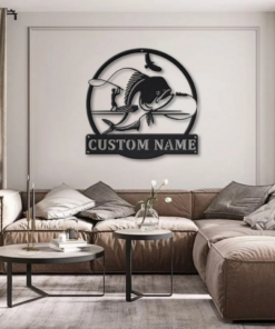 Mahi Fish Metal Art Personalized Metal Name Sign Decor Home Fishing Gift for Fisherman