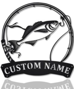 American Sailfish Metal Art Personalized Metal Name Sign Decor Home Fishing Gift for Fisherman