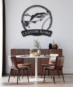 American Sailfish Metal Art Personalized Metal Name Sign Decor Home Fishing Gift for Fisherman