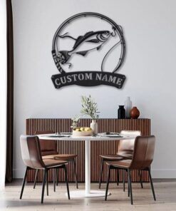 American Sailfish Metal Art Personalized Metal Name Sign Decor Home Fishing Gift for Fisherman