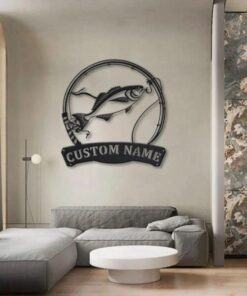 American Sailfish Metal Art Personalized Metal Name Sign Decor Home Fishing Gift for Fisherman