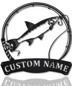 Asp Fish Metal Art Personalized Metal Name Sign Decor Home Fishing Gift for Fisherman