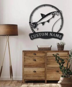 Asp Fish Metal Art Personalized Metal Name Sign Decor Home Fishing Gift for Fisherman