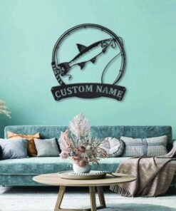 Asp Fish Metal Art Personalized Metal Name Sign Decor Home Fishing Gift for Fisherman