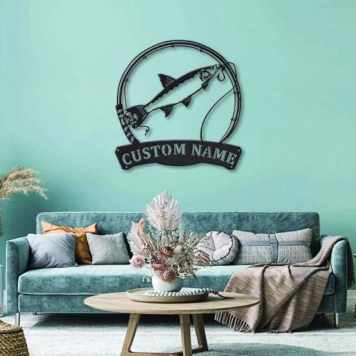 Asp Fish Metal Art Personalized Metal Name Sign Decor Home Fishing Gift for Fisherman