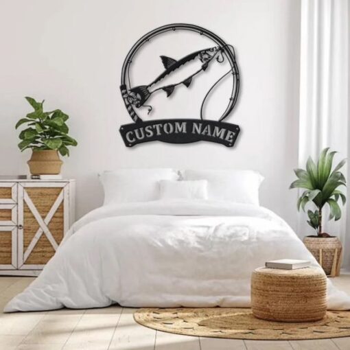 Asp Fish Metal Art Personalized Metal Name Sign Decor Home Fishing Gift for Fisherman