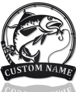 Atlantic Cod Fish Metal Art Personalized Metal Name Sign Decor Home Fishing Gift for Fisherman