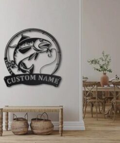 Atlantic Cod Fish Metal Art Personalized Metal Name Sign Decor Home Fishing Gift for Fisherman