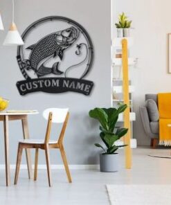 Atlantic Tarpon Fish Metal Art Personalized Metal Name Sign Decor Home Fishing Gift for Fisherman