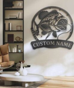 Bass Fishing Custom Metal Sign Fishing Lover Gift