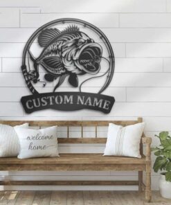 Bass Fishing Custom Metal Sign Fishing Lover Gift