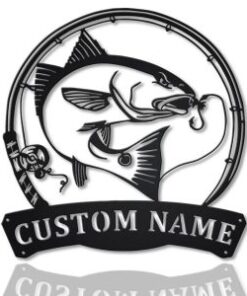Red Drum Fish Metal Art Personalized Metal Name Sign Decor Home Fishing Gift for Fisherman