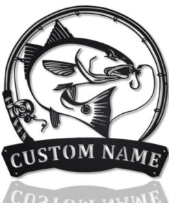 Red Drum Fish Metal Art Personalized Metal Name Sign Decor Home Fishing Gift for Fisherman