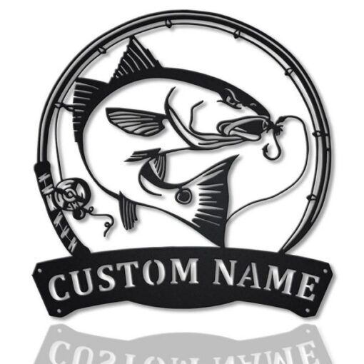 Red Drum Fish Metal Art Personalized Metal Name Sign Decor Home Fishing Gift for Fisherman