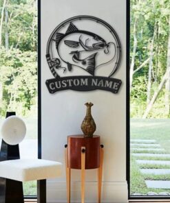 Red Drum Fish Metal Art Personalized Metal Name Sign Decor Home Fishing Gift for Fisherman