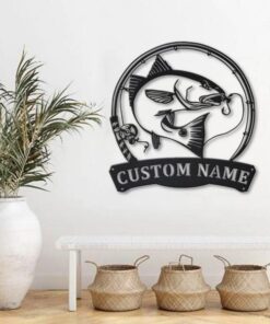 Red Drum Fish Metal Art Personalized Metal Name Sign Decor Home Fishing Gift for Fisherman